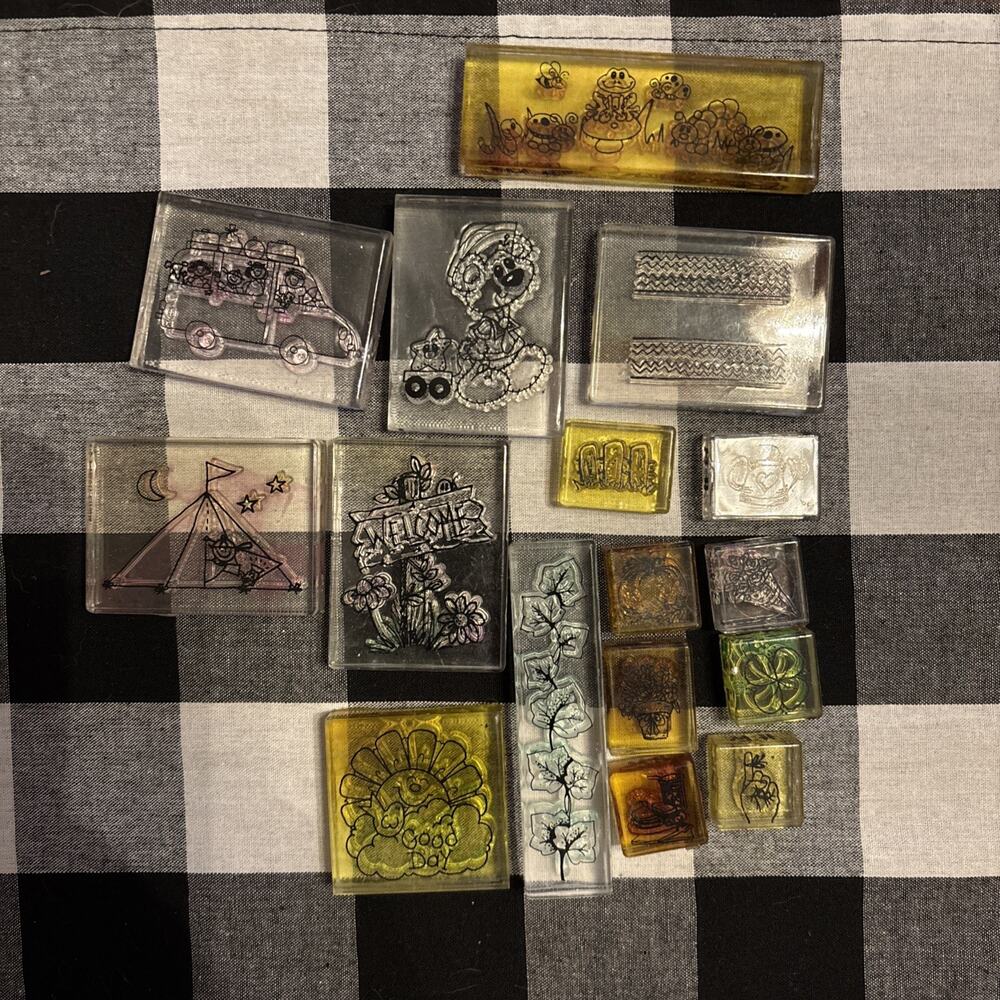 Scrapbooking Clear Rubber Stamps Lot Of 16
